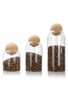 Buy Coffee Beans Container Glass Bottle Set Of 3pcs in Saudi Arabia