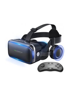 Buy VR Set with Remote Controller, HD 3D VR Glasses Virtual Reality Headset for VR Games and 3D Movies, VR Goggles for Smartphones Compatible 4.7-6 inch in UAE