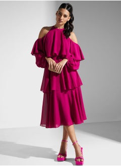 اشتري High Neck Frill Dress في السعودية