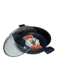 Buy Wok With Glass Cover Black Kadai 34 Cm in Saudi Arabia