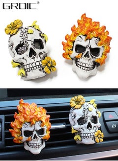 Buy 2 Packs Car Air Freshener Clips,Car aromatherapy,Skull Car Accessories,Car Vent Decoration, Skull Car Interior Accessories,Creative Vehicle Supplies in UAE