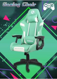 Buy Green Gaming Chair Ergonomic Gamer Chair Office Computer Gaming Chairs E-Sports Swivel Racing Game Chair with Lumbar Pillow and headrest High Back Office Chair with Adjustable Armrest in Saudi Arabia