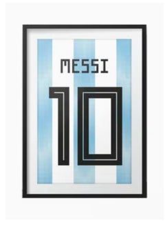 Buy Lionel Messi Argentina Shirt Poster With Frame Blue/White/Black in Saudi Arabia