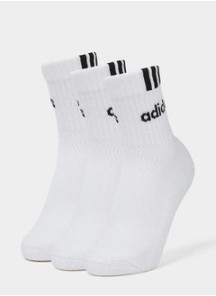 Buy Pack of 3 - 3-Stripes Linear Half-Crew Cushioned Socks in Saudi Arabia