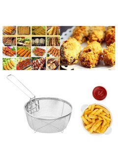 Buy Round Wire Fry Basket Deep Fryer Strainer For Frying With Long Handle  - silver in Egypt