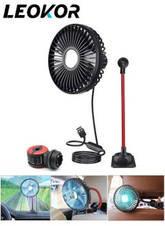 Buy Car Fan for Backseat, Electric Car Fans for Rear Seat Passenger with 3 Speeds, Portable 360 Degree Rotatable Vehicle Fan for Car Seat, USB Electric Car Seat Fan for Vehicles RV SUV Truck in Saudi Arabia