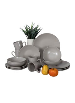 Buy 16-Piece Mono Dinner Set Granite in UAE