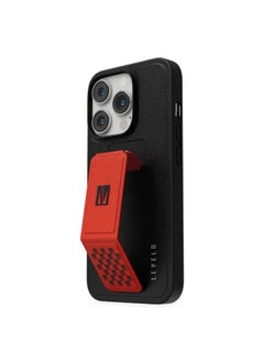 Buy "Levelo Morphix Gripstand iPhone 14 Pro PU Leather Case - Red in UAE