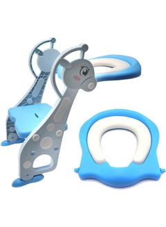Buy Potty Training Seat with Step Stool Ladder, Foldable Potty Toddler Toilet Seat(Blue) in Saudi Arabia