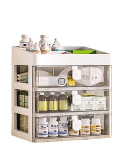 Buy 3 Layer Medicine Box With Drawer Medicine Storage Organizer Boxes Plastic in UAE