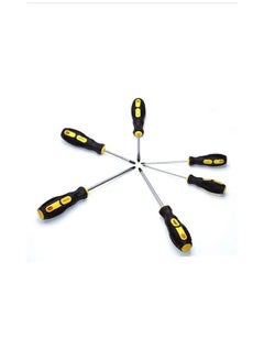 Buy 6-Piece Magnetic Screwdriver Set Yellow in UAE