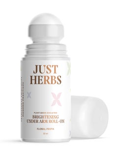 اشتري Just Herbs Brightening Underarm Roll-On Deo - Floral Fiesta | Plant-based roll-on deodorant | 50ml | في الامارات