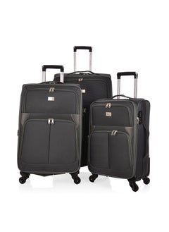 Buy New Travel Luggage 3 Piece Sets Soft Trolley Travel Bag Lightweight Suitcase Sets Size 20/24/28 Inch Grey in Saudi Arabia