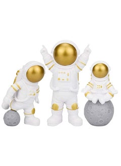 Buy Astronaut Spaceman Statue Ornament Home Office Desktop Figurine Decors Set of 3 in UAE