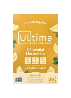 Buy Ultima Replenisher, Daily Electrolyte Drink Mix, Lemonade, 20 StickPacks in Saudi Arabia