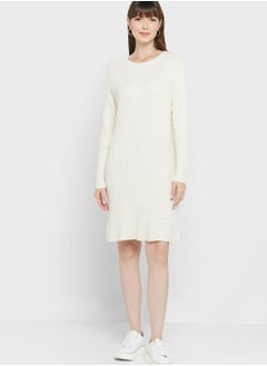 Buy Round Neck Knitted Dress in UAE