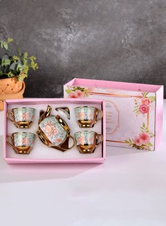 Buy 5 Pcs Electroplated Ceramic Tea Set in UAE