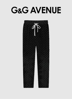 Buy Spring and autumn New High Quality Men's Drawstring Casual Sports Pants Black Jogging Fashion Pure Cotton Exercise Outdoor Versatile Drawstring Elastic Sports Pants in UAE