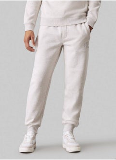 Buy Men's  Monogram Fleece Joggers , Grey - Cotton Blend in Saudi Arabia