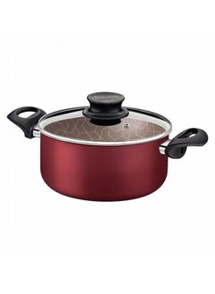 Buy Paris 28cm Red Aluminum Casserole with Interior and Exterior Starflon Max Red PFOA Free Nonstick Coating in UAE