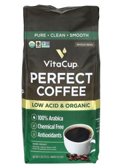 Buy Perfect Coffee Low Acid & Organic Whole Bean Dark Roast 11 oz (312 g) in UAE