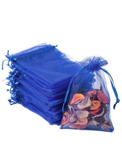 اشتري 50PCS Premium Sheer Organza Bags, Blue Wedding Favor Bags, 15x10cm Jewelry Gift Bags for Party, Jewelry,Festival, Bathroom Soaps, Makeup Organza, Wrapping Supplie في الامارات