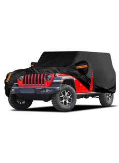 Buy All Weather Cover for Jeep Wrangler 4-Door (2006-2024) JK and JL, 6 Layers Waterproof Coating with Reflectors, Soft Interior Lint Layer and Zipper (Black) in UAE