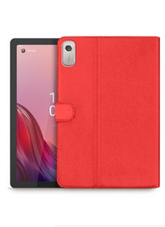 اشتري Premium Quality Leather Smart Flip Case Full Protective Cover With Magnetic Stand For Lenovo Tab M9 2023 9 Inch – Red في السعودية