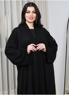 Buy Black abaya with floral fabric in Saudi Arabia