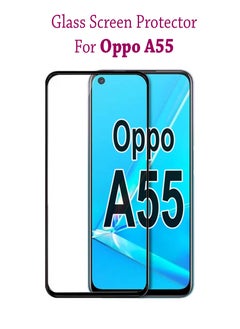 Buy Tempered Glass Screen Protector For Oppo A55 Black in Saudi Arabia