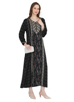 Buy UNIQUE THREAD EMBROIDERY WITH SMALL STONE WORK LONG VISCOSE ARABIC KAFTAN FARASHA DRESS in Saudi Arabia