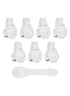 Buy Plastic Baby Safety Drawer Locks 20 Cm X 5 Cm X 1 Cm Gen 2 Pack Of 8 White in UAE