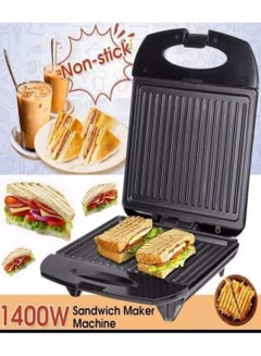 Buy Sandwich Toasters, Panini Presses, 2 In 1 Sandwich Maker Barbecue Steak Grills Non-stick Coating Removable Plates Bread Sandwich Machine 1400 W in UAE