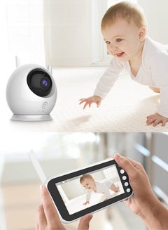 اشتري ك4.3 '' فيديو مراقبة الطفل 360 درجة دوران الطفل مراقبة الصوت الكاميرا مع درجة الحرارة و 8 التهويدات في السعودية