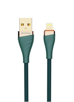 Buy Braided Cable 30W USB to Type C 1m - Fast Charging, Durable Design, Optimal Length - Universal Compatibility for Smartphones, Tablets, Laptops -Stylish & Reliable Charging Accessory Green in UAE