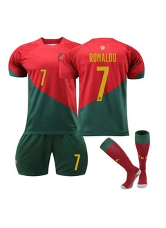 Buy M MIAOYAN Portugal Home No. 7 Ronaldo 2022 World Cup Football Uniform Soccer Socks Set in Saudi Arabia