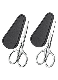 Buy Eyebrow Scissors Small Scissors Nose Hair Scissors for Hair Eyebrows Nose Hair Beard Eyelashes Cuticle Stainless Steel Fine Straight Tip Nose Hair Scissors 1 round 1 pointed head in Saudi Arabia