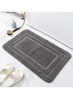 Buy Bathroom Rugs 40 * 60cm, Non-Slip Bath Rugs Extra Soft and Absorbent Microfiber Bath Mat for Bathroom Floor, Tub and Shower (Dark Grey) in Saudi Arabia