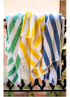 Buy Beach Towel Striped 3 Piece 180x70 cm-Multicolor in Egypt