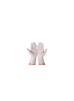 Buy 100-Pieces Powder Free Latex Gloves White Medium in Egypt