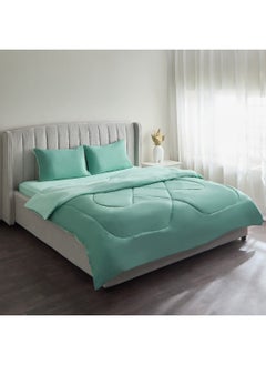 Buy Derby 3-Piece Reversible Microfiber Queen Comforter Set 230 x 200 cm in UAE