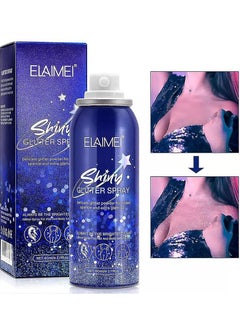 اشتري Shiny Glitter Spray, Body and Hair Glitter Spray, Quick-Drying Waterproof Body Shimmery Spray في الامارات