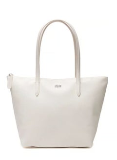 Buy Lacoste Women's L12.12 Concept Fashion Versatile Large Capacity Zipper Handbag Tote Bag Shoulder Bag Medium White 35cm * 30cm * 14cm in Saudi Arabia