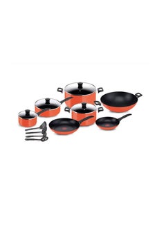اشتري Tefal Simply Chef Cookware Set Orange Pack of 15 في الامارات