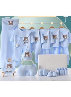 اشتري 23 Pieces Baby Gift Box Set, Newborn Blue Clothing And Supplies, Complete Set Of Newborn Clothing في الامارات