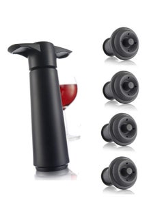 Buy Wine Saver Pump with 2 Vacuum Bottle Stoppers Black Black Pump 4 Stoppers in UAE