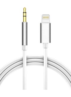 Buy For iPhone Apple MFi Certified Lightning to 3.5mm Male Stereo Audio Cable Adapter Compatible with iPhone 12/12 Pro/11/XS/XR/X/8/7/6/iPad to Car/Home (3.3Ft,White) in UAE