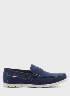 Buy Faux Suede Comfort Insole Casual Slip Ons in UAE