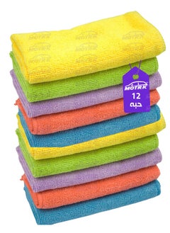 Buy MOTRK Microfiber Cleaning Cloths, Non-Abrasive, Reusable and Washable, Pack of 12 Cleaning Rag,Cleaning Towels with 4 Color Assorted in Saudi Arabia