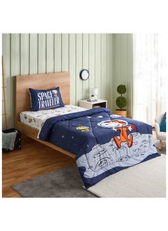 Buy Snoopy Peanut 2-Piece Twin Comforter Set with Pillowcase 160x220 cm in UAE